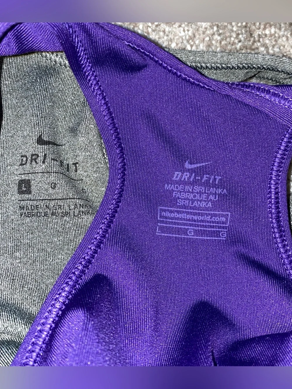 Nike Sports Bra Bundle Swoosh Medium Support Gray And Purple Size L Not Padded